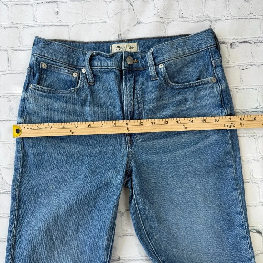 ✅ Madewell Light Blue Mid-Rise Perfect Vintage Jean frayed hem Size 27